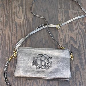 Silver/grey monogram crossbody